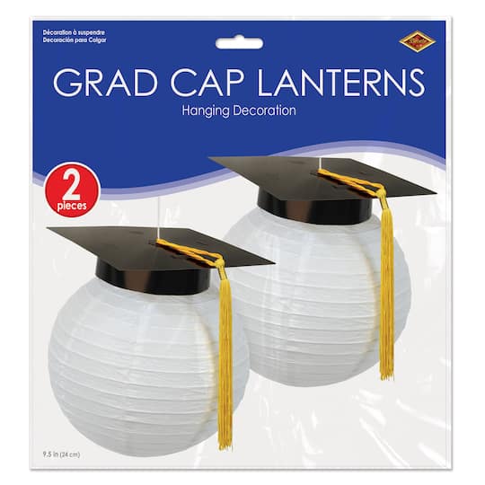 Beistle 9.5" Grad Cap Paper Lanterns, 2ct.